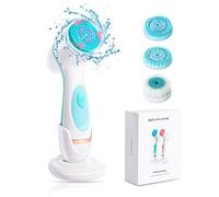 Facial Cleansing Brush, Waterproof Face Wash Brush, USB Rechargeable Spin Facial Brush with 3 Different Brush Heads for Gentle Exfoliating, Deep Scrubbing, Massaging and Removing Blackhead