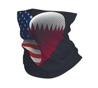 Facial Decoration Usa Qatar Qatari Friendship Flag Heart White Headband Uv Protection Bandana Durable Headwear For Running Traveling Camping 25X50CM