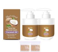 Facial Depilatory Cream, Coconut Facial Hair Removal Cream for Women for Upper Lip and Chin for Women for Sensitive Skin, Gentle and Non-irritating (2)