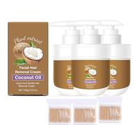 Facial Depilatory Cream, Coconut Facial Hair Removal Cream for Women for Upper Lip and Chin for Women for Sensitive Skin, Gentle and Non-irritating (3)