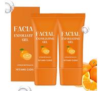 Facial Exfoliating Gel, Deep Purifying Cleansing Exfoliating Gel for Face Body Skin, Orange Enzyme Moisturizing Facial Scrub Exfoliator 60g(2pcs)