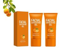Facial Exfoliating Gel - Orange Enzyme Exfoliator, Orange Purifying Enzymes Exfoliating Gel for Face & Body, Blackhead Removal, Skin Smoothing, Deep Cleaning, Hydrating Facial Scrub, 60g (2Pcs, 1)