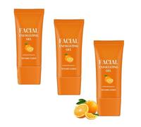 Facial Exfoliating Gel, Orange Enzyme Gentle Hydrating Scrub, Deep Cleansing Scrub with Natural Orange Extract for Pore Refining, Smooth & Glowing Skin, for All Skin Types (3PCS)