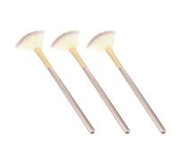 Facial Fan Makeup Brush Set Cosmetic Tools Nylon Wood 3pcs