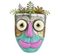 Facial Flower Pot - Decorative Resin Wall Mount Abstract Wall Design Bonsai Plant Container Indoor Outdoor Use | Garden, Deck, Balcony, Living Room, Bedroom