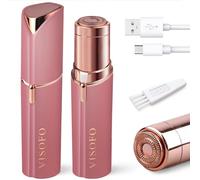 Facial Hair Removal for Women | Upper Lip Mustache Remover Device Face Shaver Woman Chin Peach Fuzz Electric Trimmer Dermaplane Female Razor Ladies Tweezers Lady Epilator Girls by VISOFO (Pink)