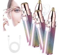 Facial Hair Remover for Women, Face Razors Hair Removal Device, 2-in-1 Electric Face Razor & Eyebrow Trimmer, Women's Upper Lip Shaver, Portable Rechargeable Shaver with LED Light(Multicolor*2)