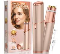 Facial Hair Remover for Women Face: Rechargeable Electric Painless Facail Hair Removal Device for Upper Lips, Chin,Peach Fuzz (Gold)