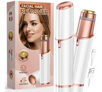 Facial Hair Remover for Women Face: Rechargeable Electric Painless Facail Hair Removal Device for Upper Lips, Chin,Peach Fuzz (White)