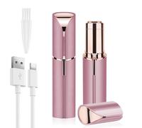 Facial Hair Remover for Women,Mini Face Hair Trimmer,USB Rechargeable Women's Facial Shaver, Painless Lady Shavers for Women for Face Hair, Upper Lips, Peach Fuzz, Bikini Body(Rose Gold)