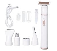 Facial Hair Remover Women, Womens Electric Razor 5 in 1 USB Charge Stainless Steel Heads Detachable Electric Hair Remover for Body Face Beard Eyebrows Ear Nose Lips Chin Female