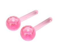Facial Ice Globes Dual Hot Cold Cryo Cooling Balls with Non Slip Grip for Face Eyes Neck Skin Care Glass Set of 2