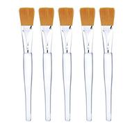 Facial Mask Brush Makeup Brushes Cosmetic Tools with Clear Plastic Handle, 5 Pack (Silver)