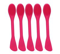 Facial Mask Brushes Silicone Face Cleaning Brush, DIY Mix Mask Stick with 2 Heads, Skin Care Tool for Deep Cleansing and Nourishing, Soft Food - Grade Silicone Material, Easy to Cl (Rose Red)