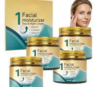 Facial Moisturizer Day & Night Cream with Retinol, Collagen & Vitamin E, Hydrating Anti Aging Face Cream for Dry Skin, Lightweight Daily Face Moisturizer for Smoother Radiant Skin 60g (4pcs)