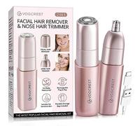 Facial - Nose Hair Remover Women: 2 in 1 Painless Electric Face Shaver and Nose Trimmer - Rechargeable Hair Removal Tool for Face Nose Ear Peach Fuzz Lips Chin