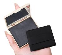 Facial Oil Blotting Papers 100pc - Bámboo Charcoal with Mirror Puff | Porta | Quick Sèbum Absorption, Keeps Makeup Intact; Includes Mirror & Sticky Powder Puff; Ideal Office, Travel, Daily Touch-ups