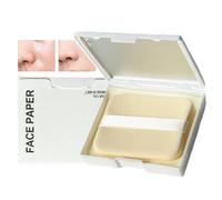 Facial Oil Blotting Sheets - 300 Pack | Quick Absorb, with Mirror & Puff | Portable Compact Case, Built-in Mirror & Powder Puff, Gentle on Skin, for Oily Face & Touch-Ups, Unisex Design, Mattifies Wit
