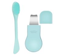 Facial Removal Tool - Stainless Steel Skin Scraper, Silicone Pore Cleansing Spatula, Whitehead Extractor | Manual Deep Cleanser Shovel for Face Nose Chin Cheeks Home Shower Spa Hygiene