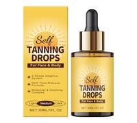 Facial Se-lf Tanning Drops, Natural Sel-f Tanner, Sunless Tanning Drops, Gradual Bronzing Effect, Lightweight Tanner, 30mL, For Sensitive Skin, Natural Sun-Kissed Glow
