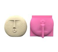 Facial Shape Planter Mold Home Decorations Silicone for Flower Pot Concrete Mold Resin Casting Tool Human Face Vase Resin Molds