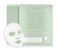 Facial Sheet Mask 6 Pcs | Nourish & Glow | Hyaluronic Acid and Centella Asiatica | Hydrating and Moisturising for a Glowing Complexion | Set of 6 Masks