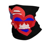 Facial Shield Hearts America And Cambodian Quick Drying Bufanda Multifunctional Pañuelo De Cabeza For Yoga Sports Skiing