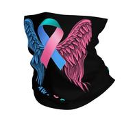 Facial Shield Wing Thyroid Cancer Awareness Ribbon Neck Warmer Durable Face Scarf Breathable Headwear For Jogging Workout Football