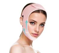 Facial Slimming Strap with Mouth Tape Functionality, Side Effect-Free,Reusable,Chin Strap for Sleeping,Breathable and Comfortable V Line Face Lifting Band,One Size Fits All,Adjustable（Pink）