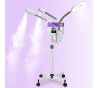Facial Steamer, Professional 3 in 1 Facial Steamer with 5X Magnifying LED Lamp, Esthetician Steamer with Hot & Cold Mist, Face Steamer On Wheels for Salon Spa Beauty Skin Care