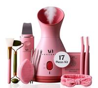 Facial Steamer Spa Kit with Complimentary 17 Skin Care Tools | Face Steamer for Facial Deep Cleaning with Towel Warmer & Humidifier Mode| Self Care Gifts for Women, Spa Gifts, Birthday Gifts for Women