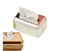 Facial Tissue Box Cover - Golden Tissue Storage Shell System, Decorative Paper Dispenser Holder Unit, Elegant Luxury Desktop Organizer Case, Bathroom Container | Home Accessory For Families Workspaces