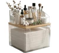 Facial Towel Holder | Acrylic Double Layer Clear Multifunctional Storage Boxes | Bathroom Counter Organizer,For Bathroom Countertop Desk Pantry Makeup Brushes