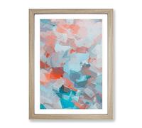 Facing The Sea Abstract Framed Wall Art Print A2 Oak | Ready to Hang, Premium Gi Paper, Fade-Resistant Inks, Securely Packaged, UK Made