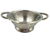 Fackelmann 16cm Colander, 1pc, Stainless Steel, Small Mango Punch | Deep Mixing Bowl, Sieve for Straining, Drainer with Sturdy Base & Two Handles, Freestanding Vegetable & Pasta Strainer