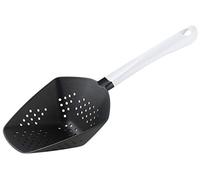 FACKELMANN 23014 Serving ARCADALINA, Plastic Strainer, Slotted Spoon for Coated Pans and Pots (Colour: White/Black), Quantity: 1 Piece