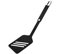 FACKELMANN 24037 Spatula 30.0 cm Slotted Turner with Practical Handle, Plastic Spatula for Coated Pots and Pans (Colour: Black/White)