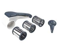 Fackelmann 27911 Drum Grater, 18/8 Stainless Steel, White, Silver and Blue, 21 x 10.5 x 10 cm