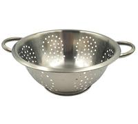 Fackelmann 29782 26cm Colander, 1pc, Large Mango Punch Deep Mixing Bowl, Sieve for Straining, Drainer with Sturdy Base & Two, Twin Handle Freestanding Vegetable & Pasta Strainer, Stainless Steel