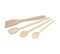 Fackelmann 31125 Kitchen Utensil Set, Kitchen Spatulas, Cooking Spoon, Wood, 30 cm, Beige