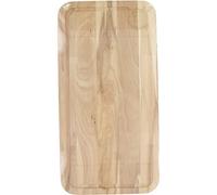 Fackelmann 3181050 Rectangular Chopping Board with Groove, Wooden Chopping Board, Bread Board, Wood, 45 x 25 x 1.5 cm, Brown