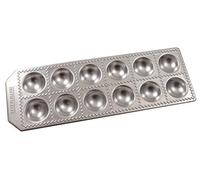 Fackelmann 40926 Home Made Ravioli Mould, Round Shape 12 Footprints. 34 x 11.5 x 2 cm, Sybaris, (Colour:Silver), Quantity: 1 Piece, Stainless Steel
