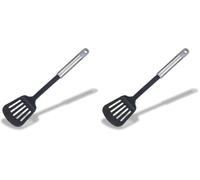 Fackelmann 680700 Slotted Turner, Plastic, Black, Grey (Pack of 2)