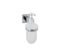 FACKELMANN 86755 Glass Soap Dispenser with Glossy Chrome-Plated Surface Approximately 7 x 17 x 11 cm