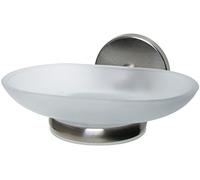 Fackelmann 86958 Storage Tray with Glass Approx 13 x 6 x 12 cm Brushed Stainless Steel Finish