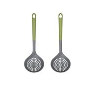 Fackelmann 9343550B88 Slotted Spoon, Plastic, Grey | Green