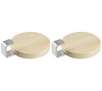 Fackelmann Adhesive Hooks, Brown/Silver, 2-Inch