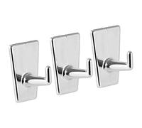 Fackelmann Adhesive Hooks Set 2in 3 Pieces of PP, Silver