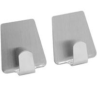 Fackelmann Adhesive Hooks, Stainless-Steel, Silver, 5 x 4 x 2 cm