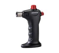 Fackelmann Adjustable Blow Torch for Flame Beating, Gratinating and Caramelizing with Safety and Precision, Gas Control and Safety Lock, Black,10cm